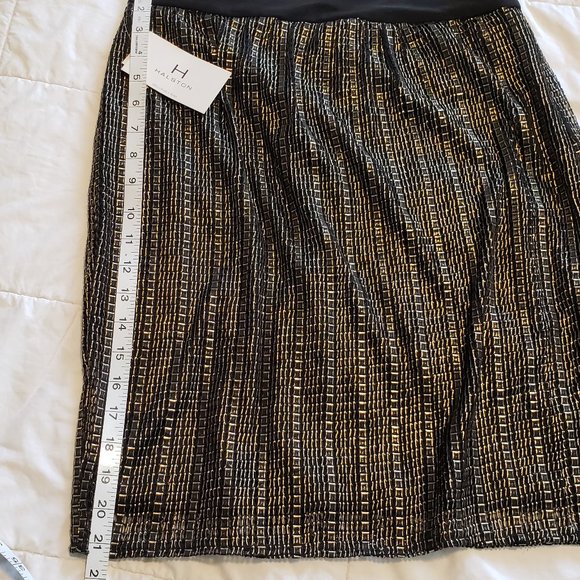 NWT H by Halston black and gold skirt - Picture 7 of 10